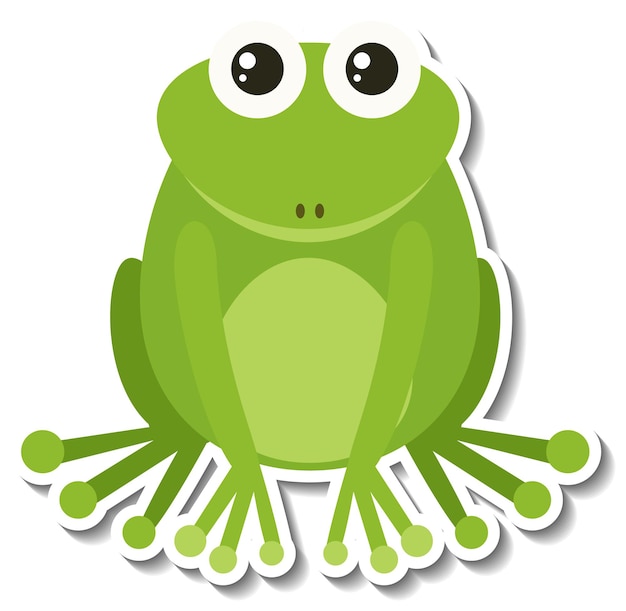 Пухлая лягушка, мультяшная наклейка с животными