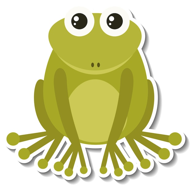 Free vector chubby frog animal cartoon sticker