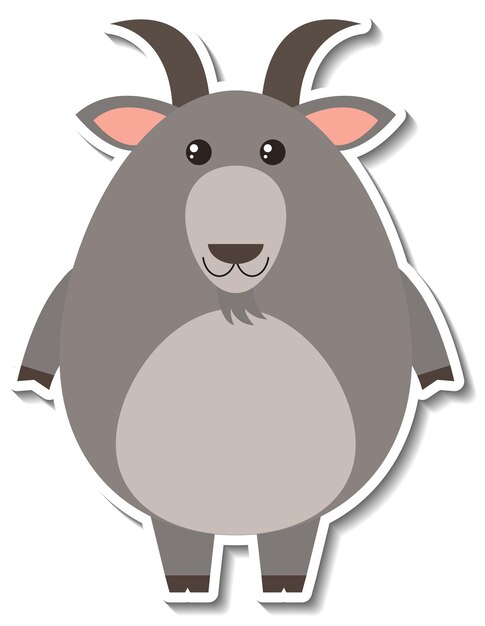 Chubby goat animal cartoon sticker