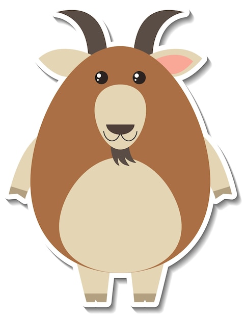 Chubby goat animal cartoon sticker