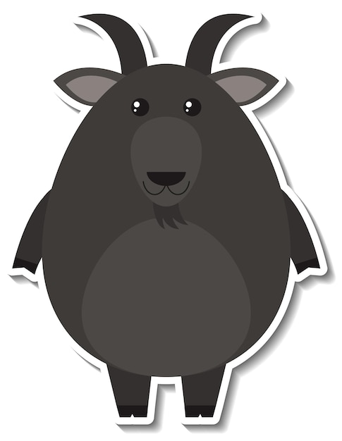 Vettore gratuito adesivo cartone animato animale capra paffuta