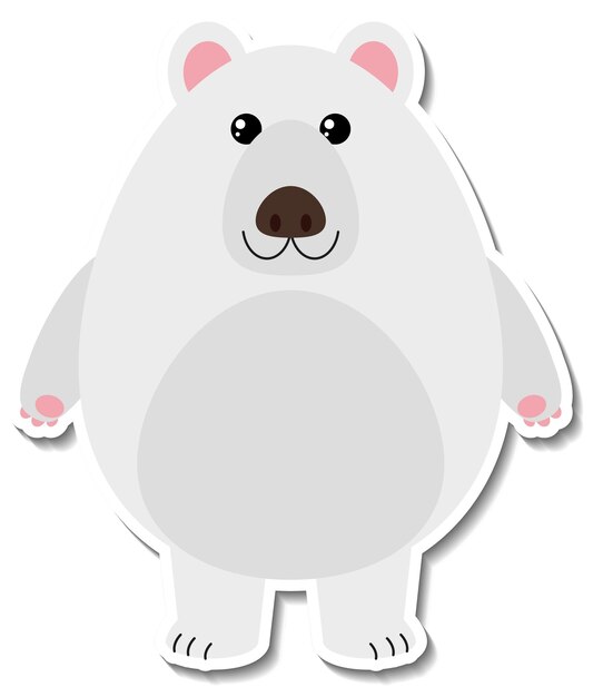 Chubby Polar Bear Animal Cartoon Sticker