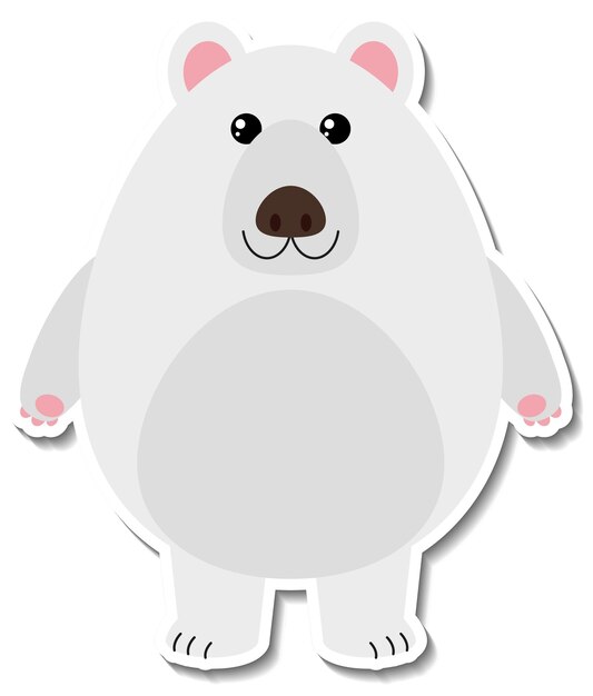 Chubby polar bear animal cartoon sticker