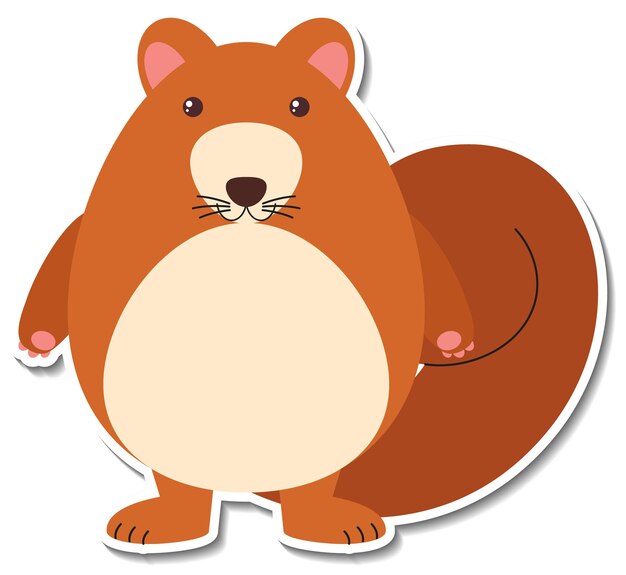 Chubby squirrel animal cartoon sticker