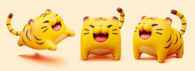 Chubby tiger figurines