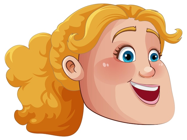 Free vector chubby woman face cartoon character