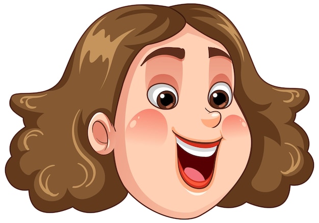 Chubby woman face cartoon character