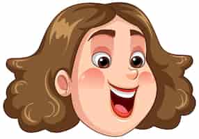 Free vector chubby woman face cartoon character