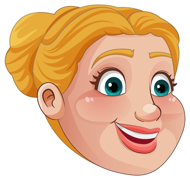 Free vector chubby woman face cartoon character