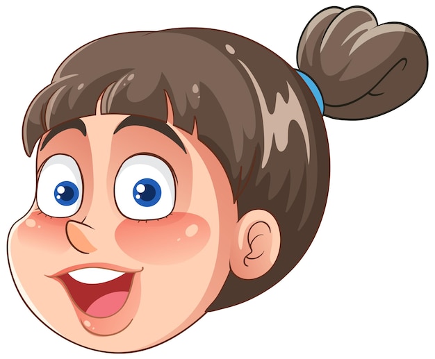 Free vector chubby woman head cartoon character