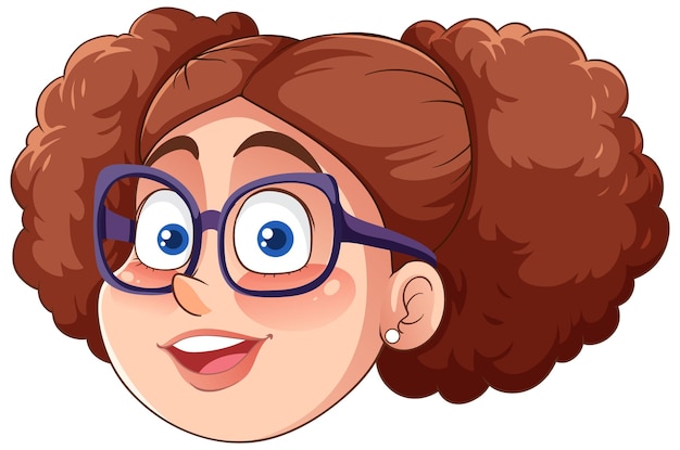 Free vector chubby woman head cartoon character