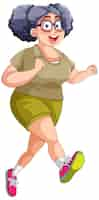 Free vector chubby woman running exercise