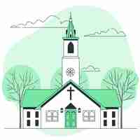 Free vector church  concept illustration