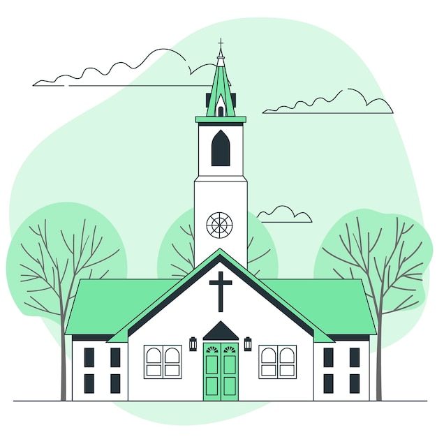 Free vector church  concept illustration