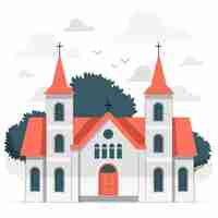 Free vector church concept illustration