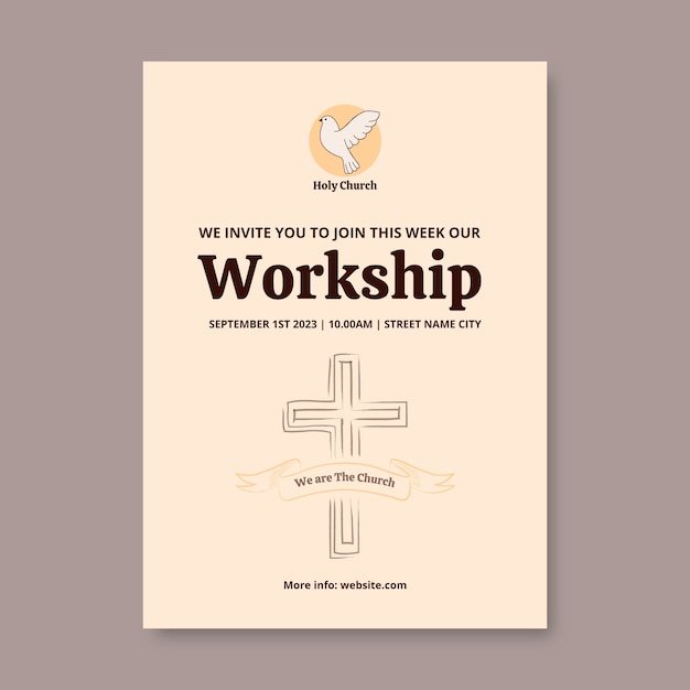 Church invitation template design