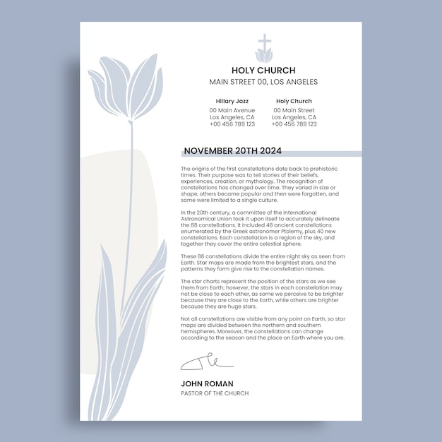 Church letterhead template