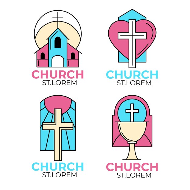 church logo collection template theme