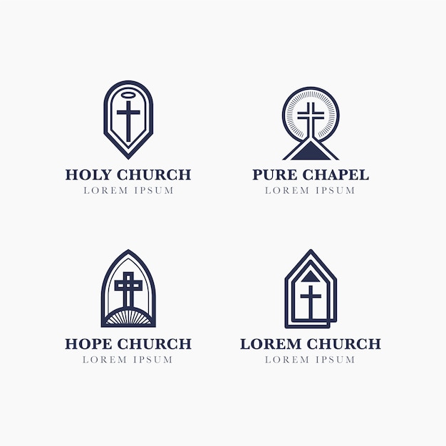 Collezione di design logo chiesa