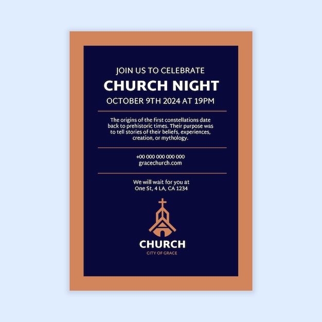 Free vector church night invitation design