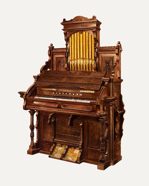 Векторная иллюстрация церковного органа, ремикс из работы Амоса Бринтона