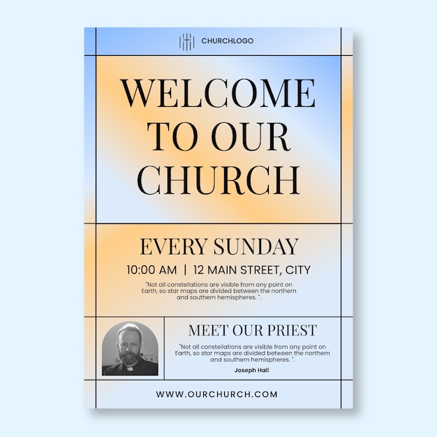 Free vector church poster template design