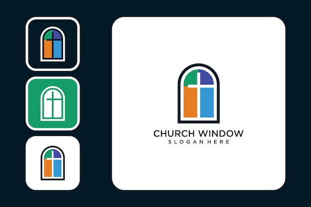 Church with window modern logo design