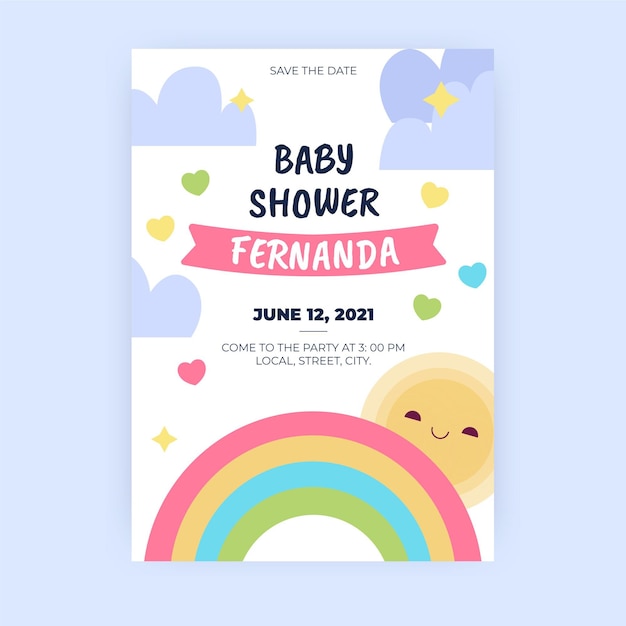 Chuva de amor baby shower modello di invito