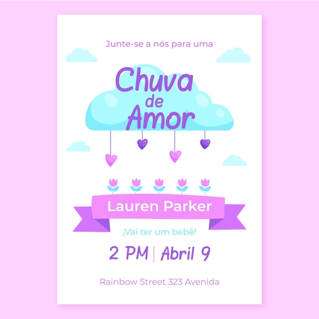 Chuva de amor baby shower invito