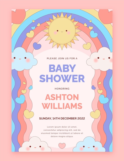 Chuva de amor baby shower invitation