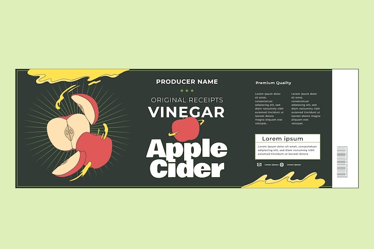 Free Vector cider label design template