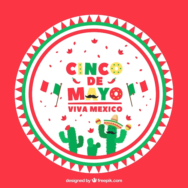 Free vector cinco de mayo background in flat style