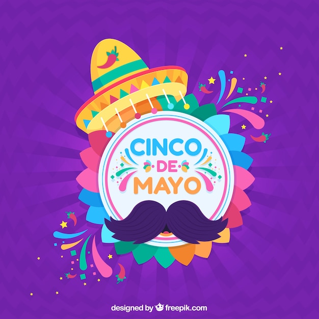 Cinco de mayo фон в плоском стиле