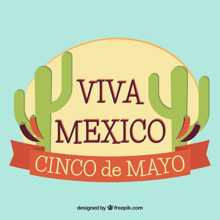 Free Vector cinco de mayo background with cactus