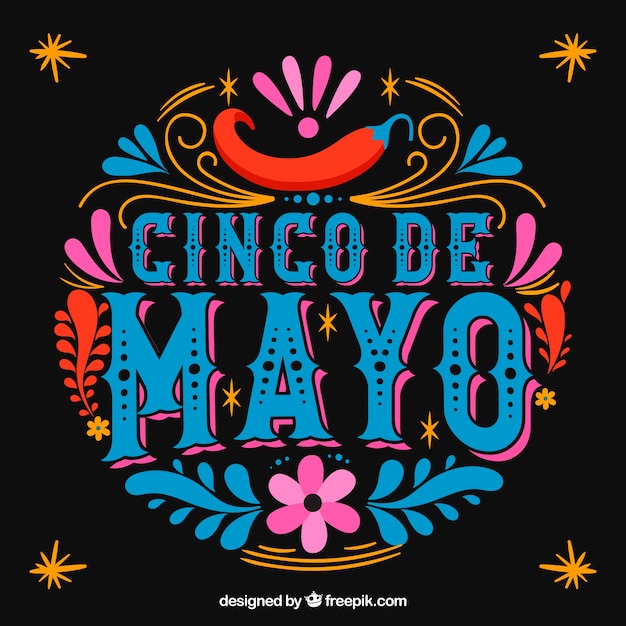 Free vector cinco de mayo background with coloful ornaments