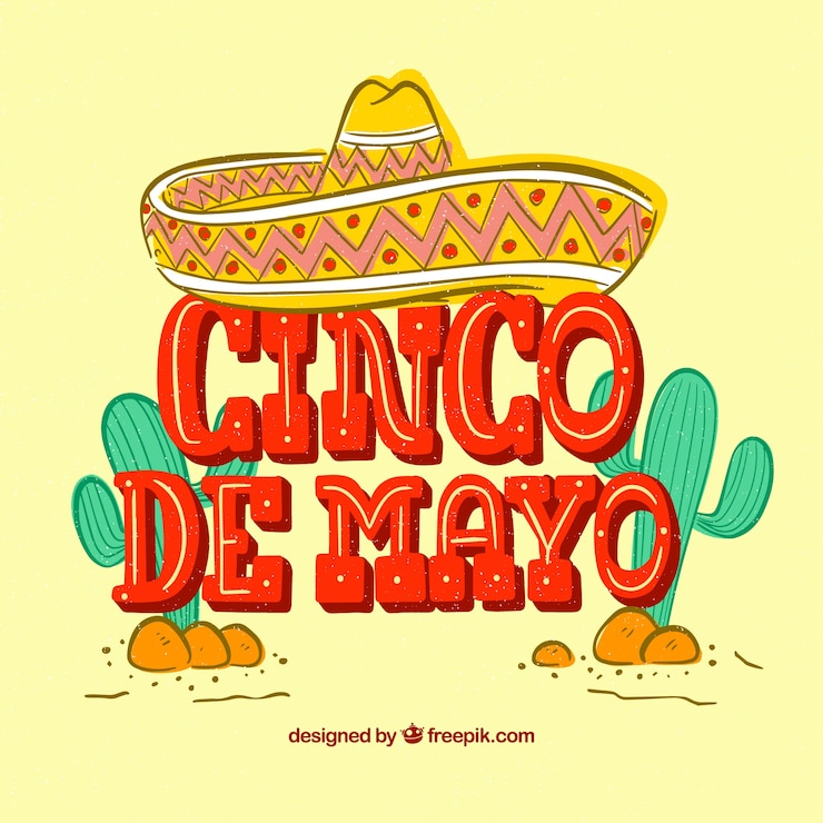 Free Vector cinco de mayo background with lettering 