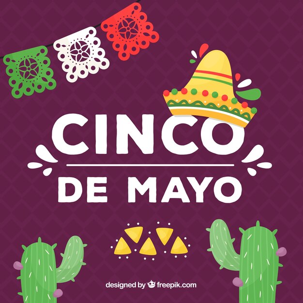 伝統的な要素を持つCinco de mayoの背景