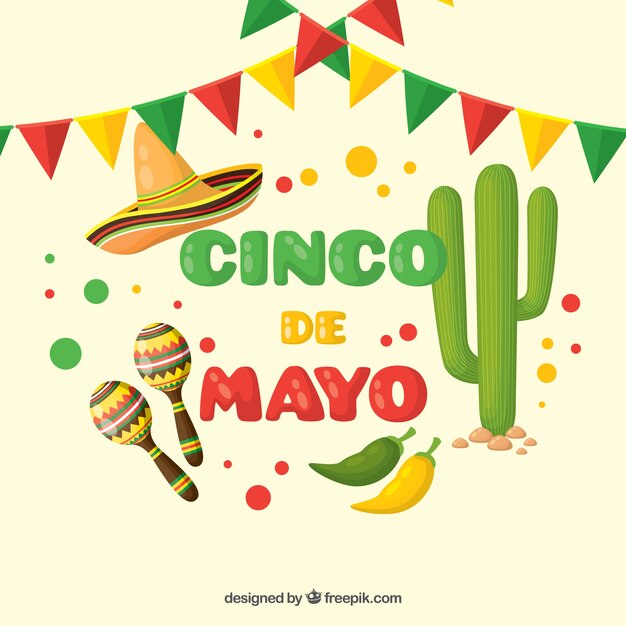 伝統的な要素を持つCinco de mayoの背景