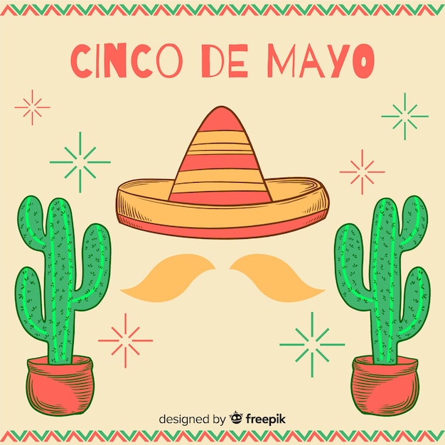 Vettore gratuito cinco de mayo sfondo