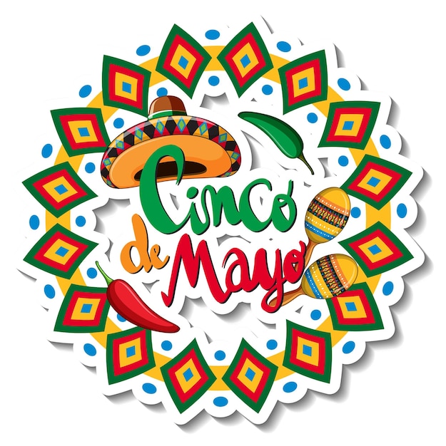 Cinco de Mayo 배지 스티커