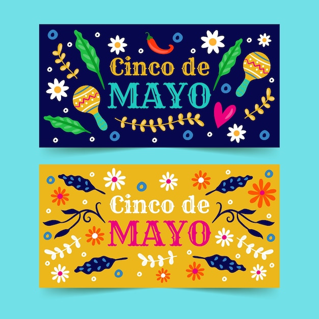 Collezione di banner cinco de mayo