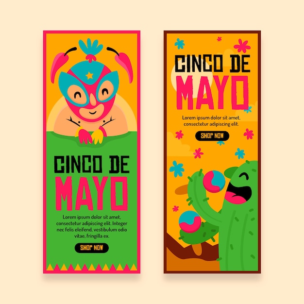 Modello di banner cinco de mayo