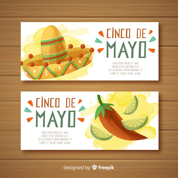 Free vector cinco de mayo banners