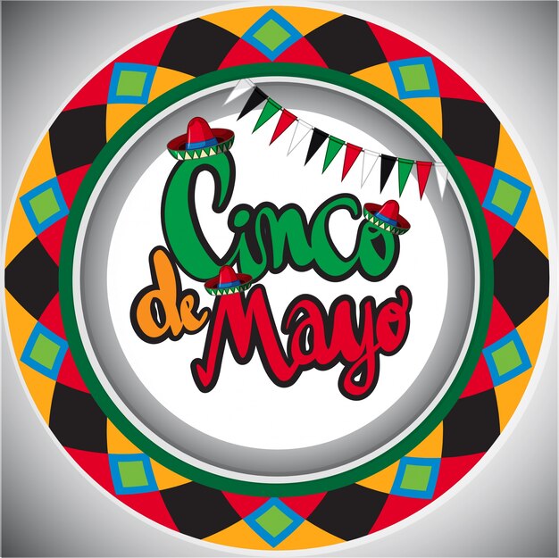 Карточка Cinco de Mayo с круглым дизайном