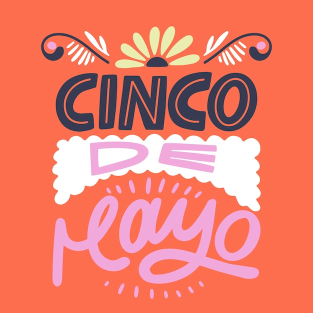 Бесплатное векторное изображение Синко де майо креативная надпись