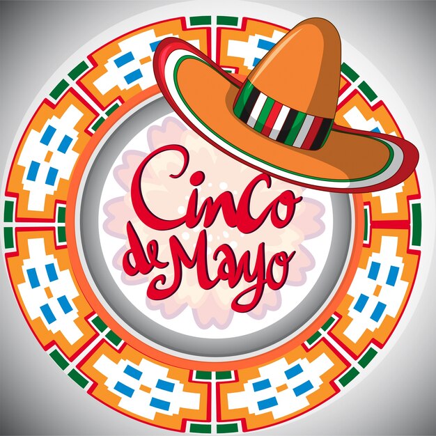 Дизайн cinco de mayo с мексиканской шляпой