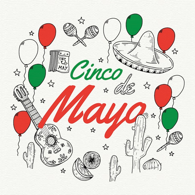 Vettore gratuito disegno di cinco de mayo