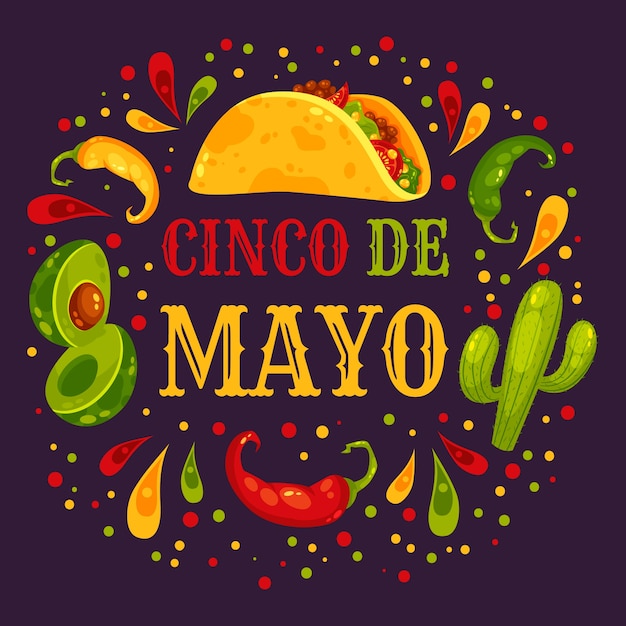 Cinco de mayo festival ingredients of a burrito