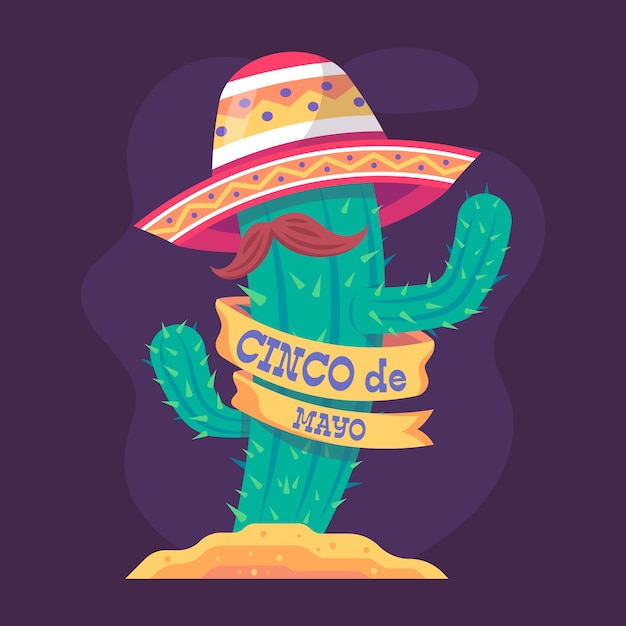 Vettore gratuito cinco de mayo in design piatto