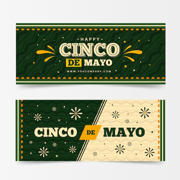 Free vector cinco de mayo horizontal banners